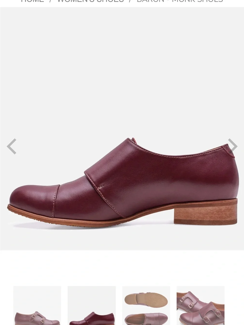 Julia Bo burgundy double buckle loafers “Baron Monk”